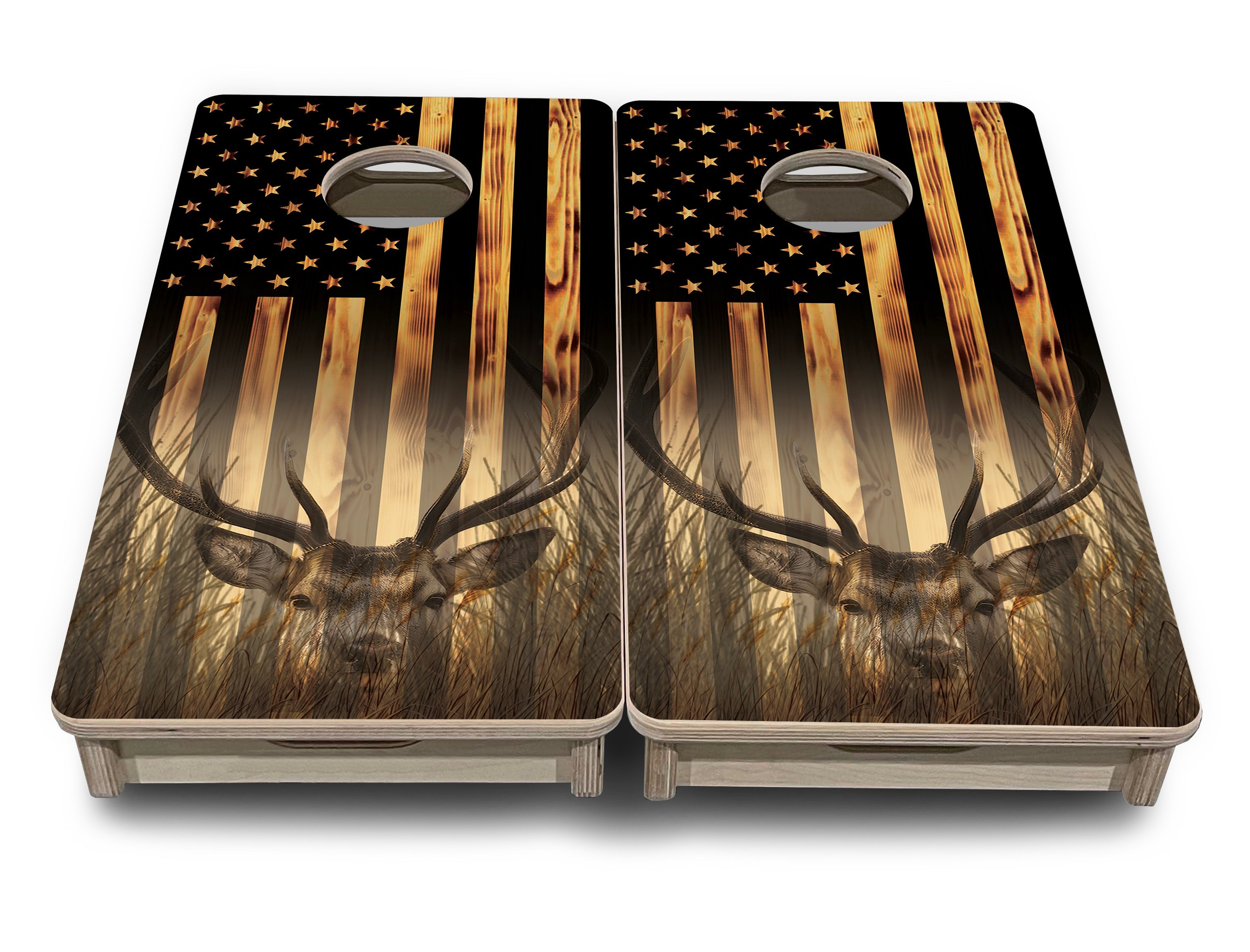 Hidden Deer & Fish - Mini or Vacation Size Cornhole Boards