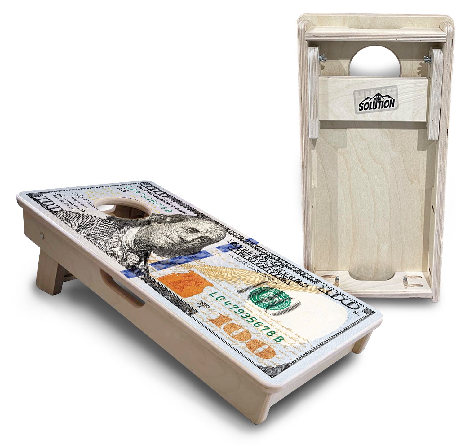 $100 Bill - Mini or Vacation Size Cornhole Boards