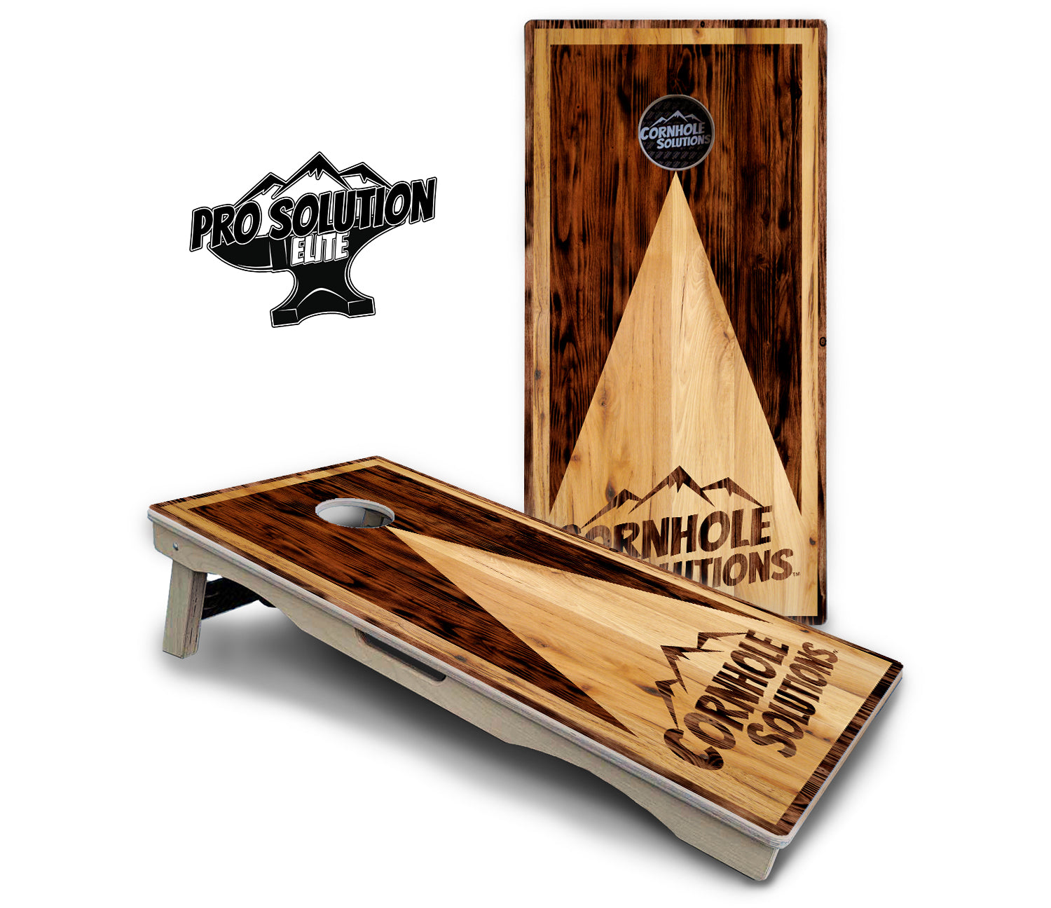 Wooden Triangle Cornhole Boards - Pro Solution Elite Series