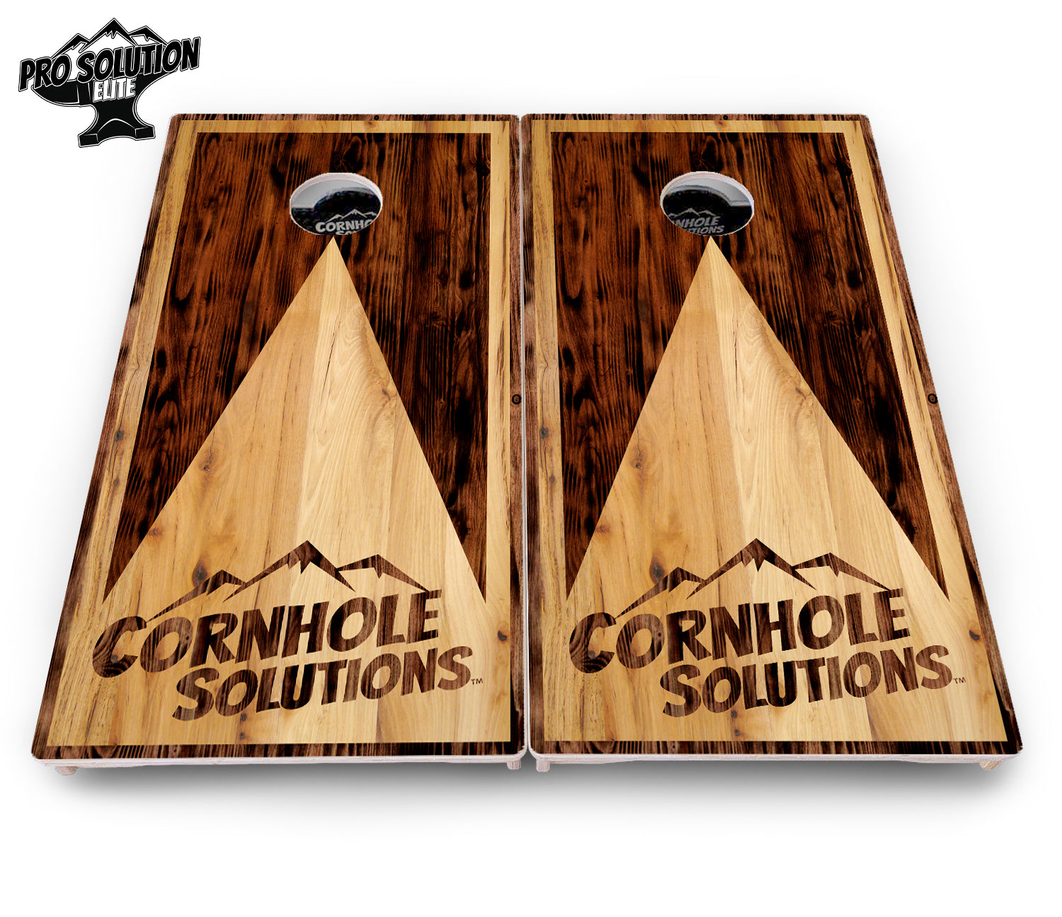Wooden Triangle Cornhole Boards - Pro Solution Elite Series