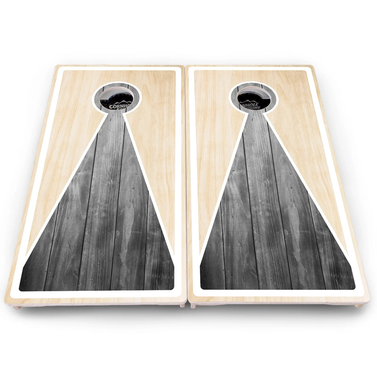 Black/Natural Keyhole Cornhole Boards - Pro Solution Lite Series