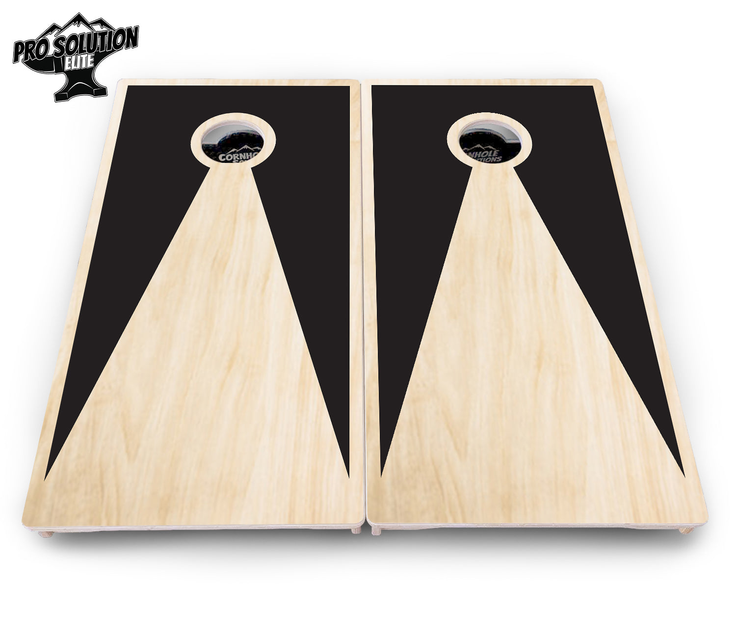 Black/Natural Keyhole Cornhole Boards - Pro Solution Elite Series