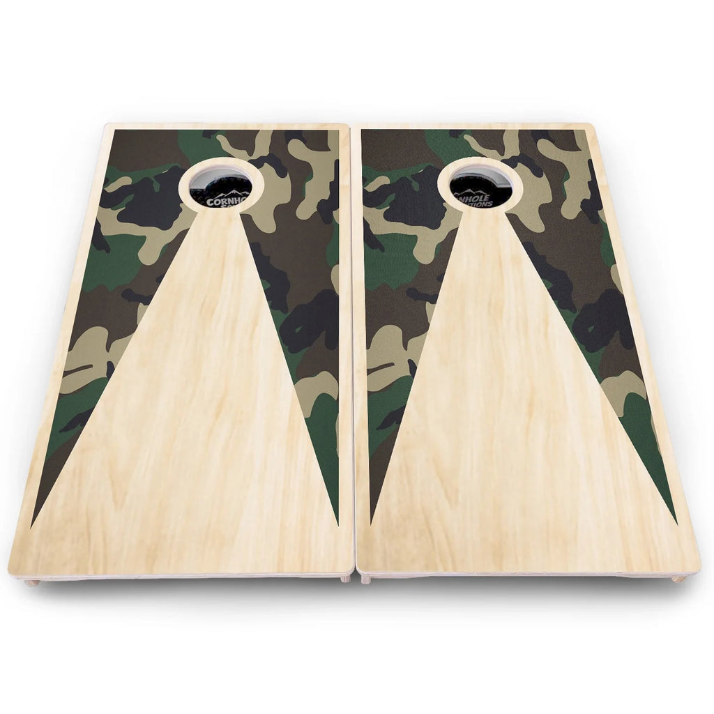 Black/Natural Keyhole Cornhole Boards - Pro Solution Lite Series