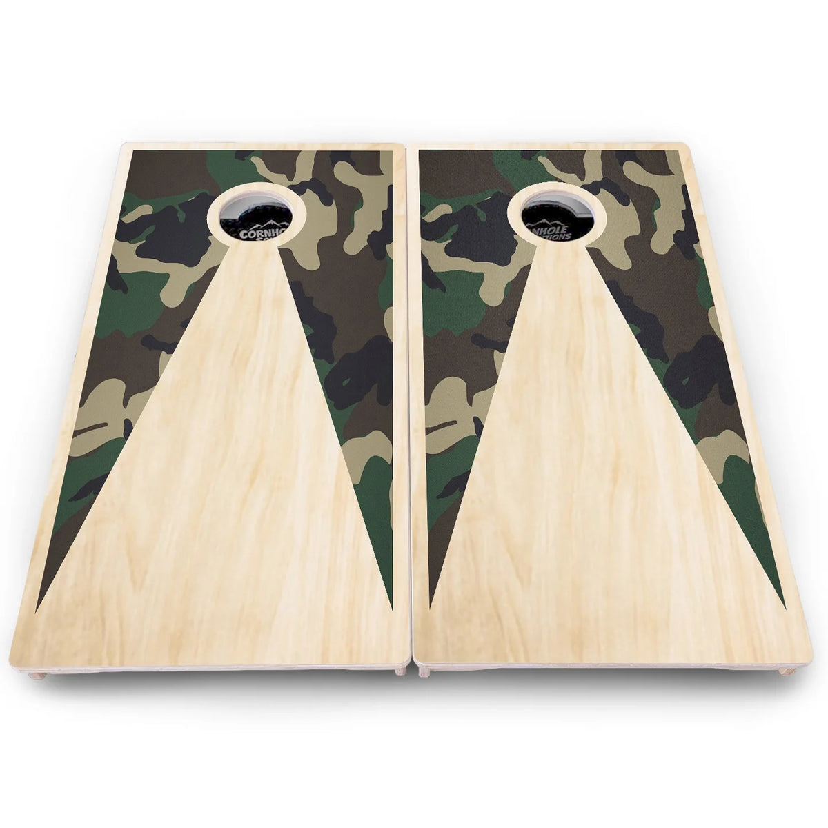 Black/Natural Keyhole Cornhole Boards - Pro Solution Lite Series
