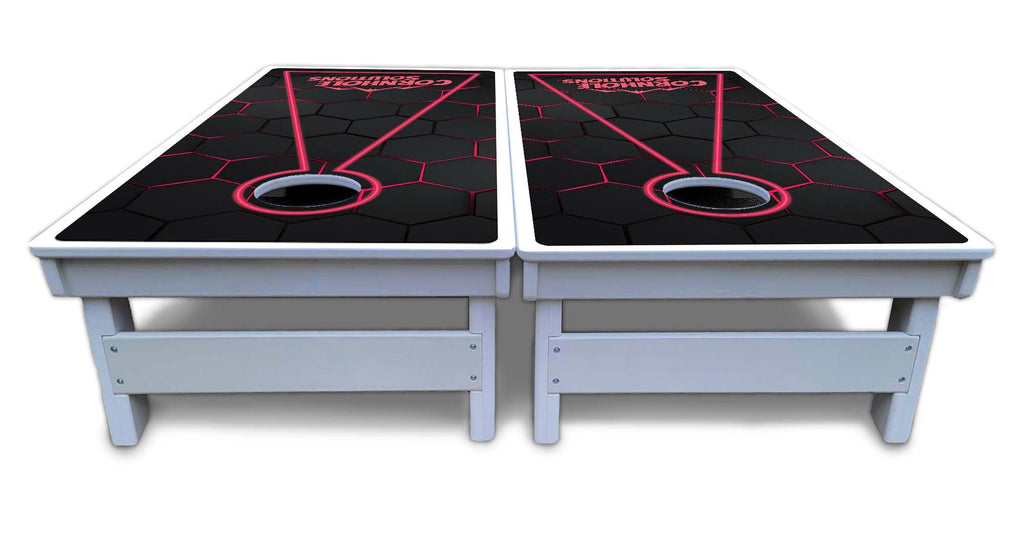 Glow Hole Black Cornhole Boards - All Weather Series