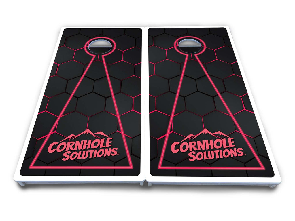 Glow Hole Black Cornhole Boards - All Weather Series