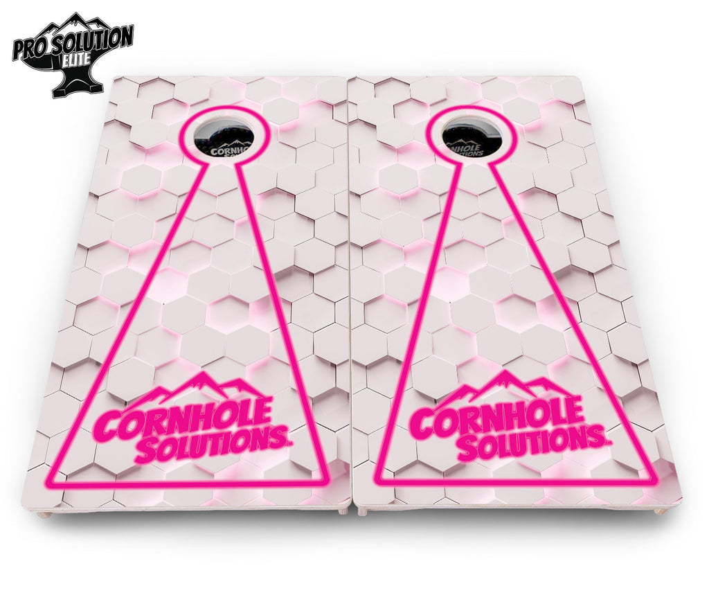 Glow Hole White Cornhole Boards - Pro Solution Elite Series