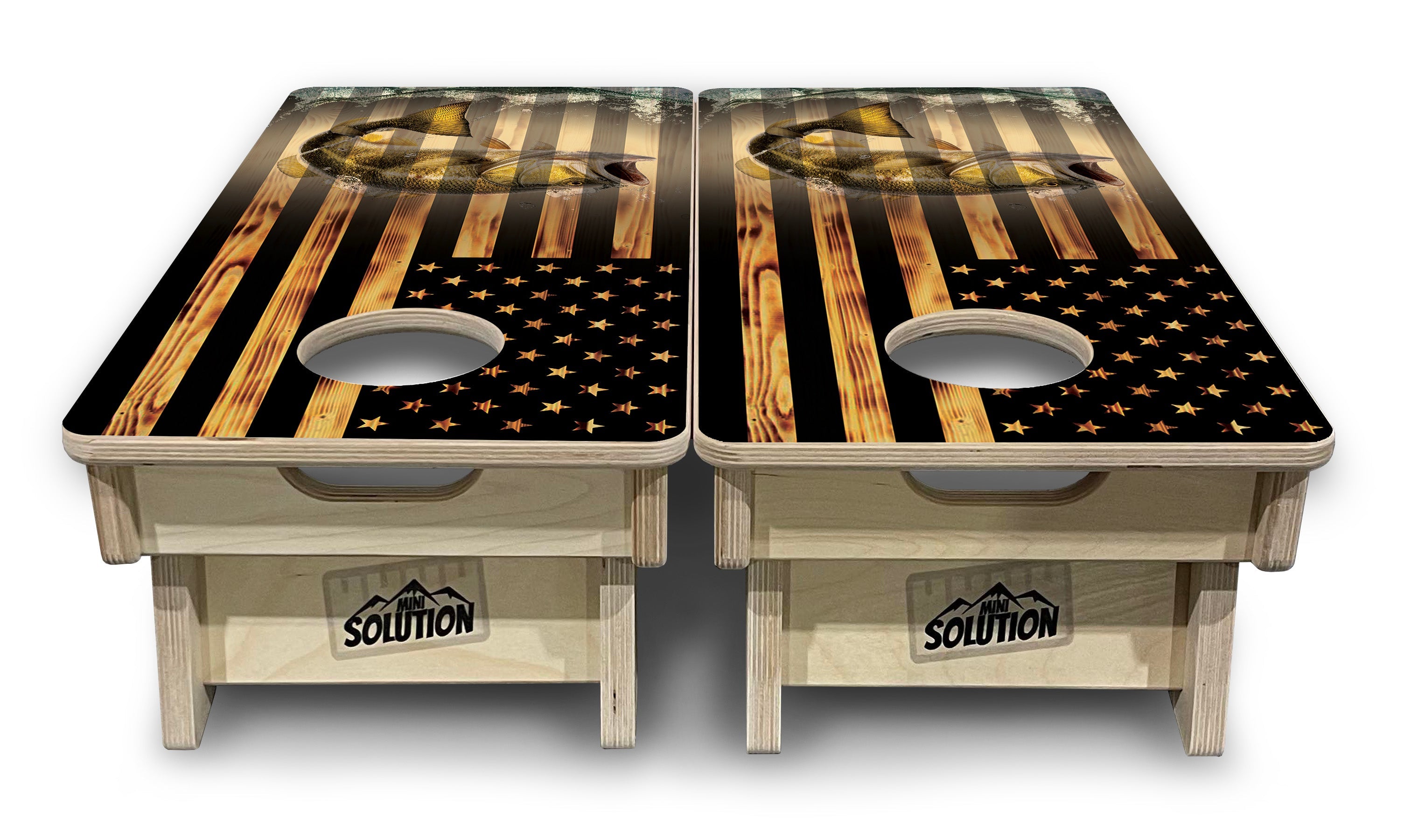 Hidden Deer & Fish - Mini or Vacation Size Cornhole Boards