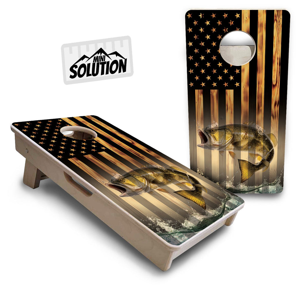 Hidden Deer & Fish - Mini or Vacation Size Cornhole Boards