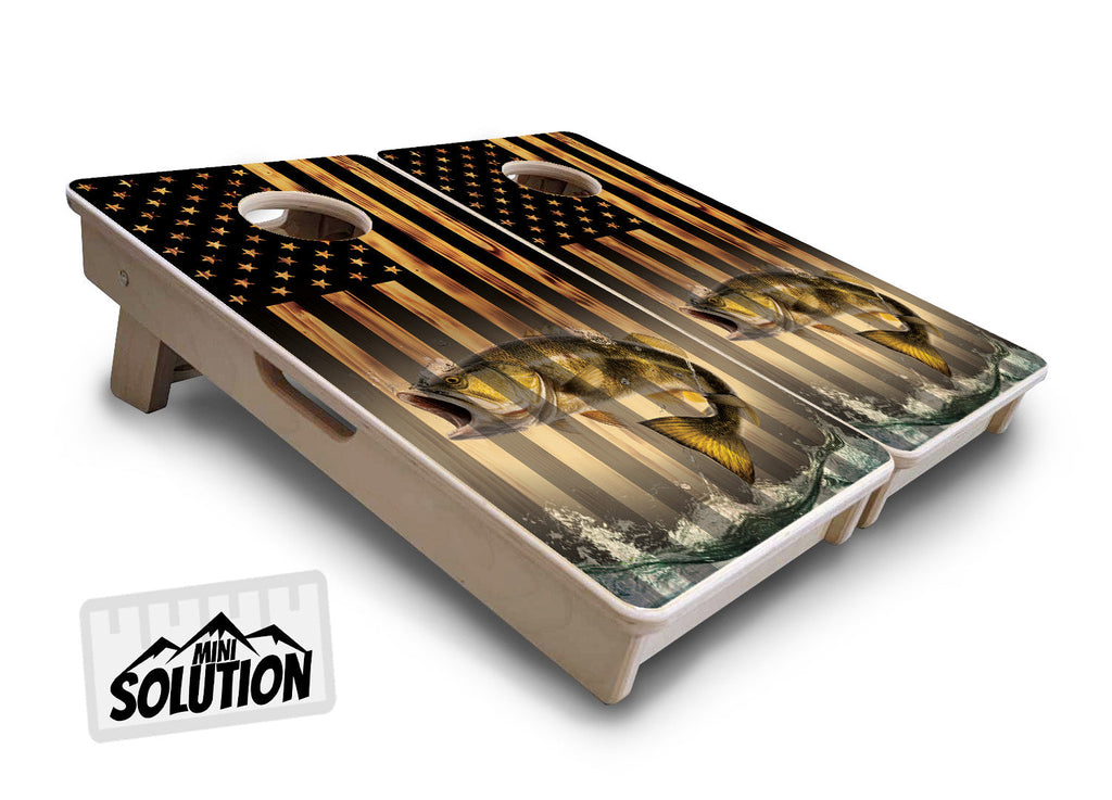 Hidden Deer & Fish - Mini or Vacation Size Cornhole Boards