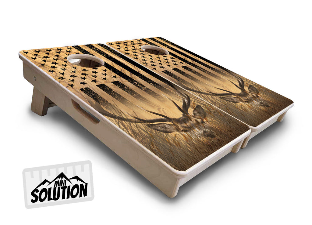 Light Wood Deer & Fish - Mini or Vacation Size Cornhole Boards