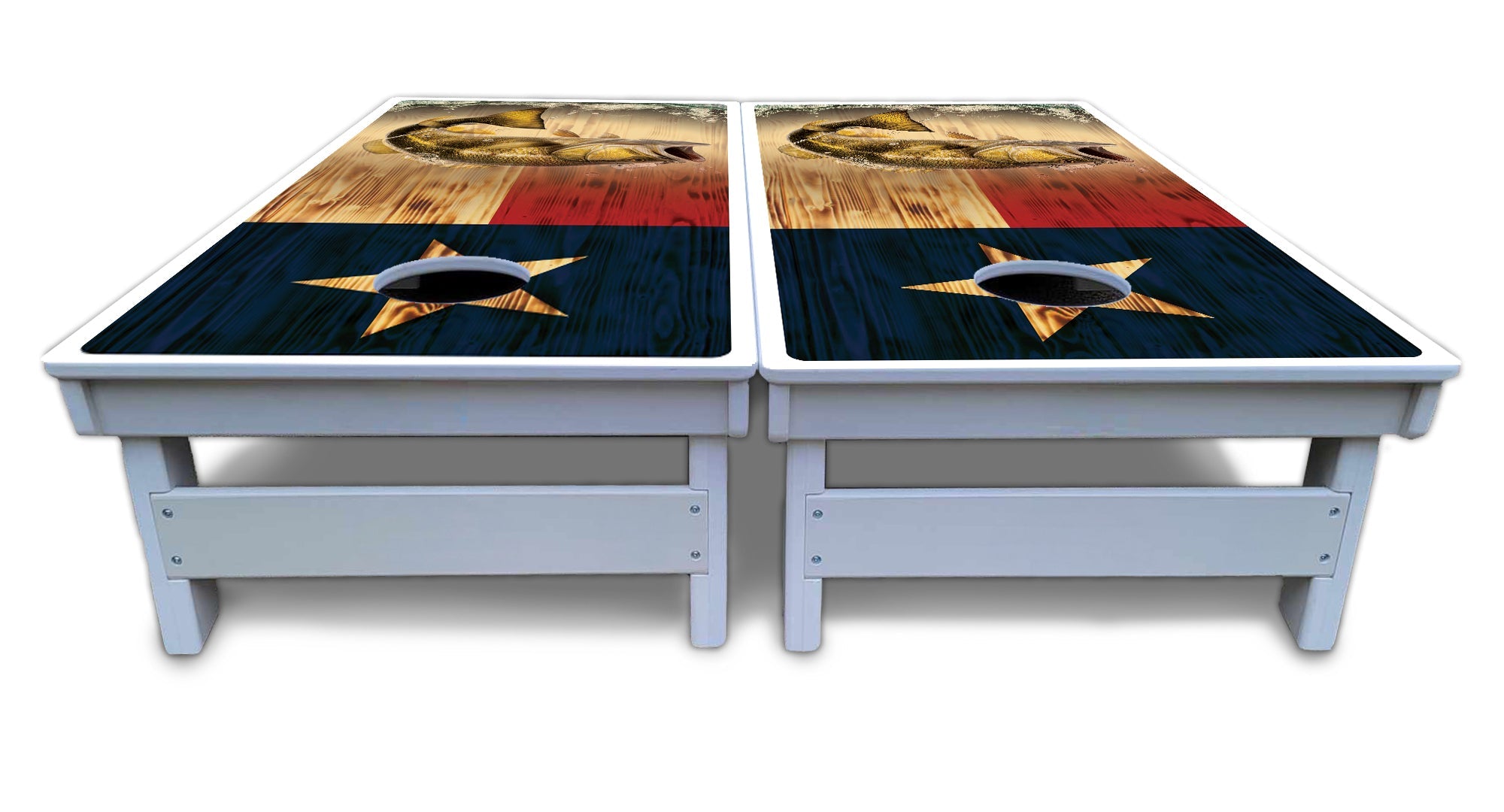 Texas Flag Deer & Fish Cornhole Boards - All Weather Series
