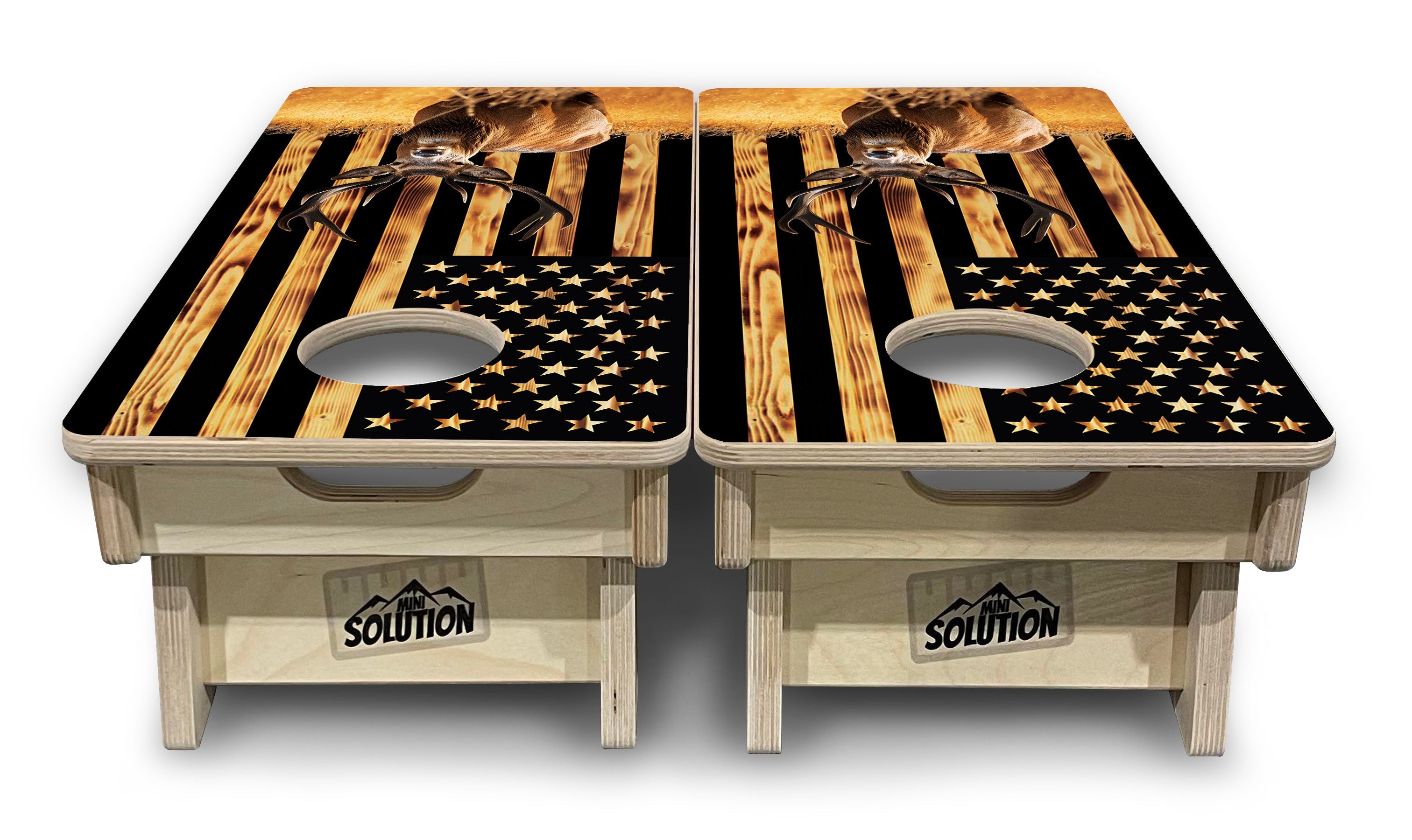 Colorful Deer & Fish - Mini or Vacation Size Cornhole Boards