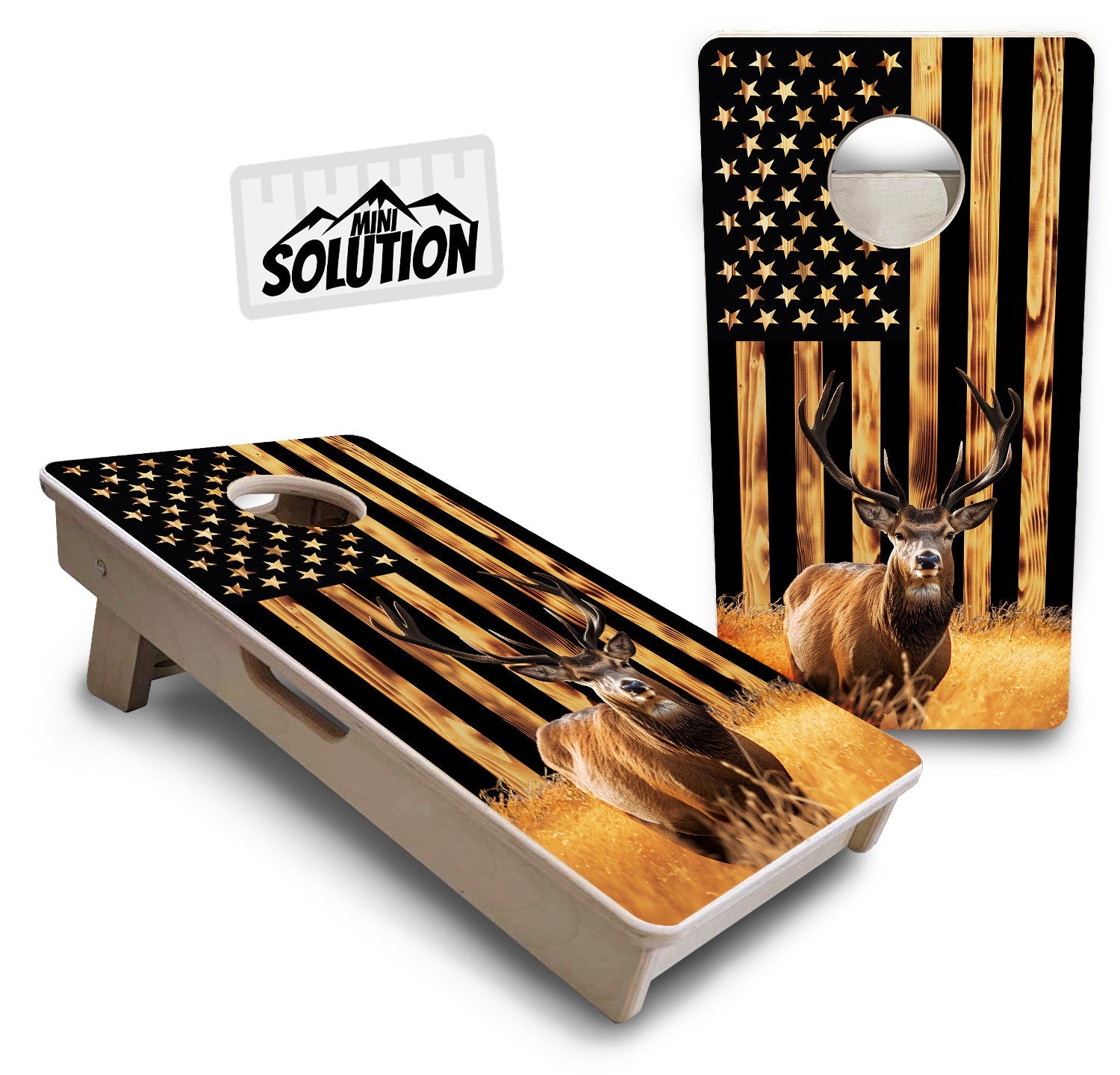 Colorful Deer & Fish - Mini or Vacation Size Cornhole Boards
