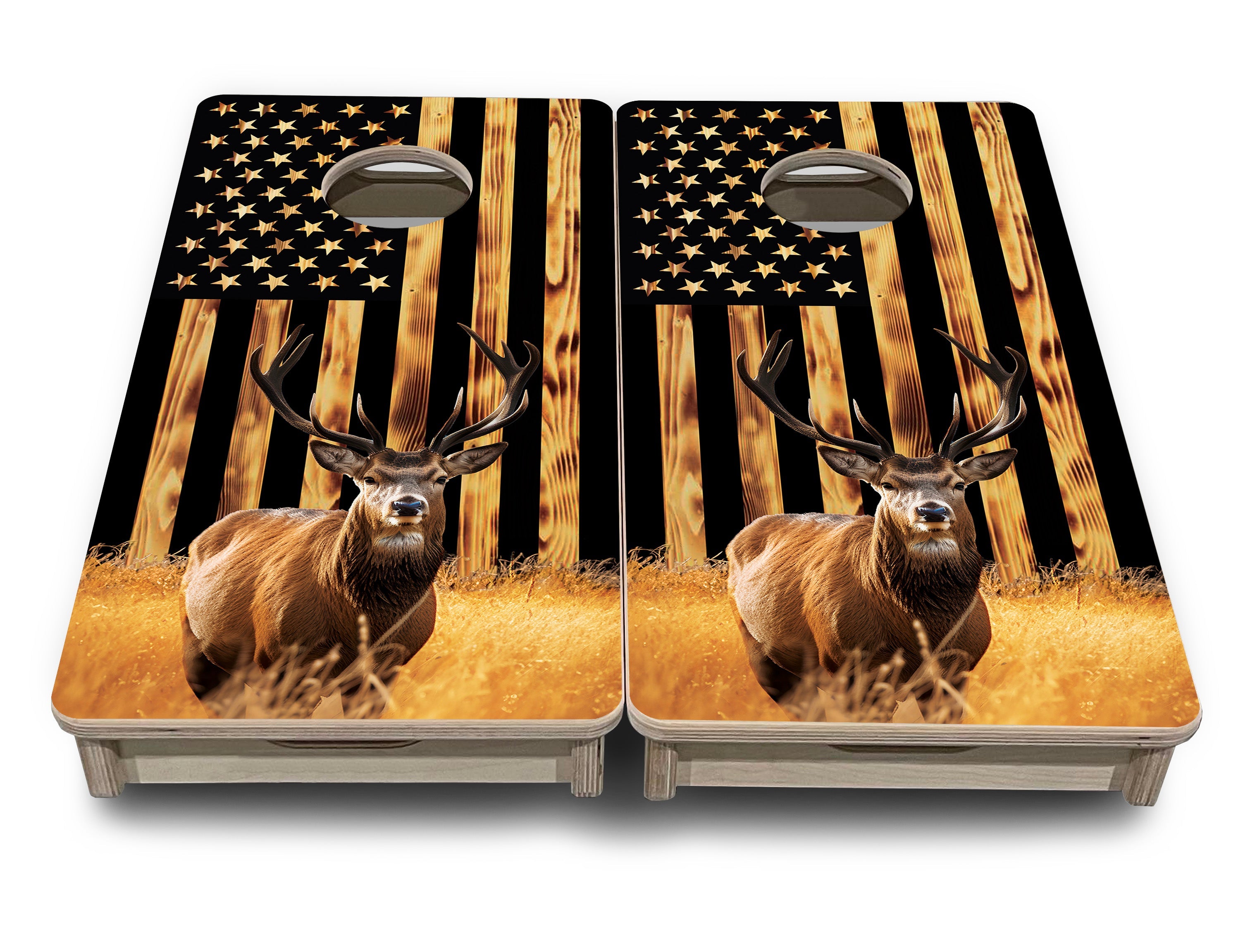 Colorful Deer & Fish - Mini or Vacation Size Cornhole Boards
