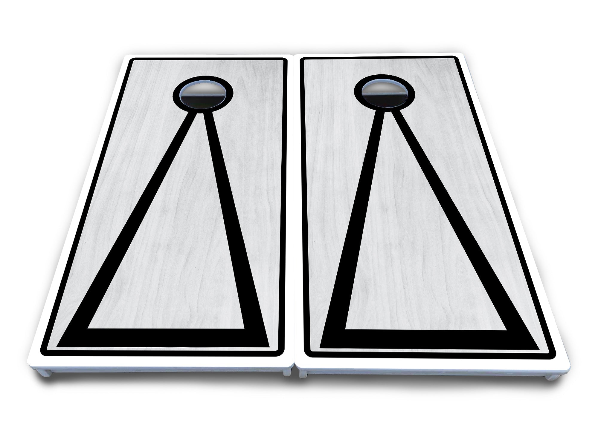 Red/Black Hole Ring Grey Wash Cornhole Boards - All Weather Series