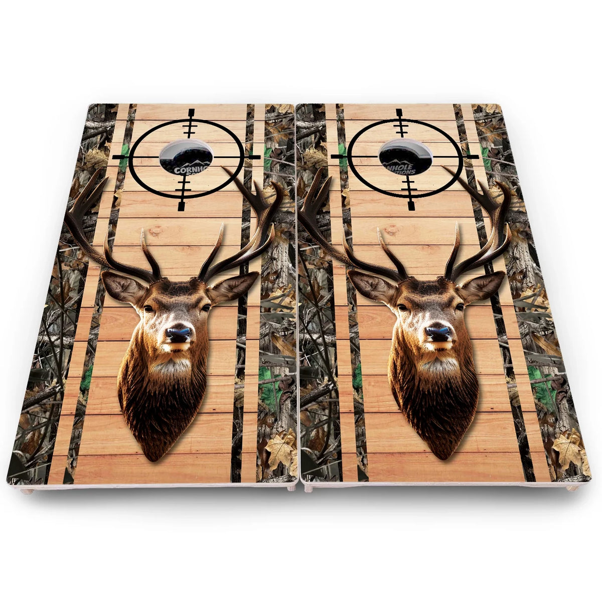 Scope Deer & Fish Plank Cornhole Boards - Pro Solution Lite Series
