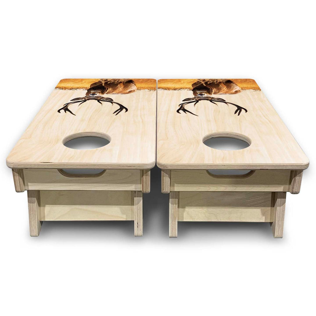 Natural Deer & Fish - Mini or Vacation Size Cornhole Boards
