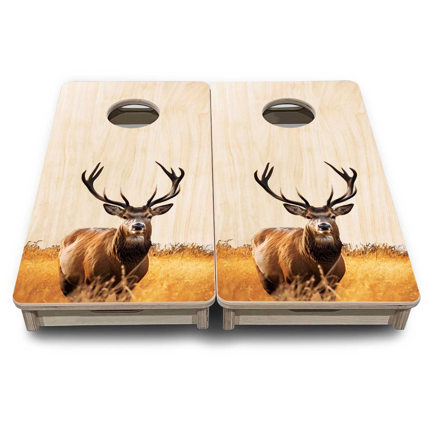Natural Deer & Fish - Mini or Vacation Size Cornhole Boards