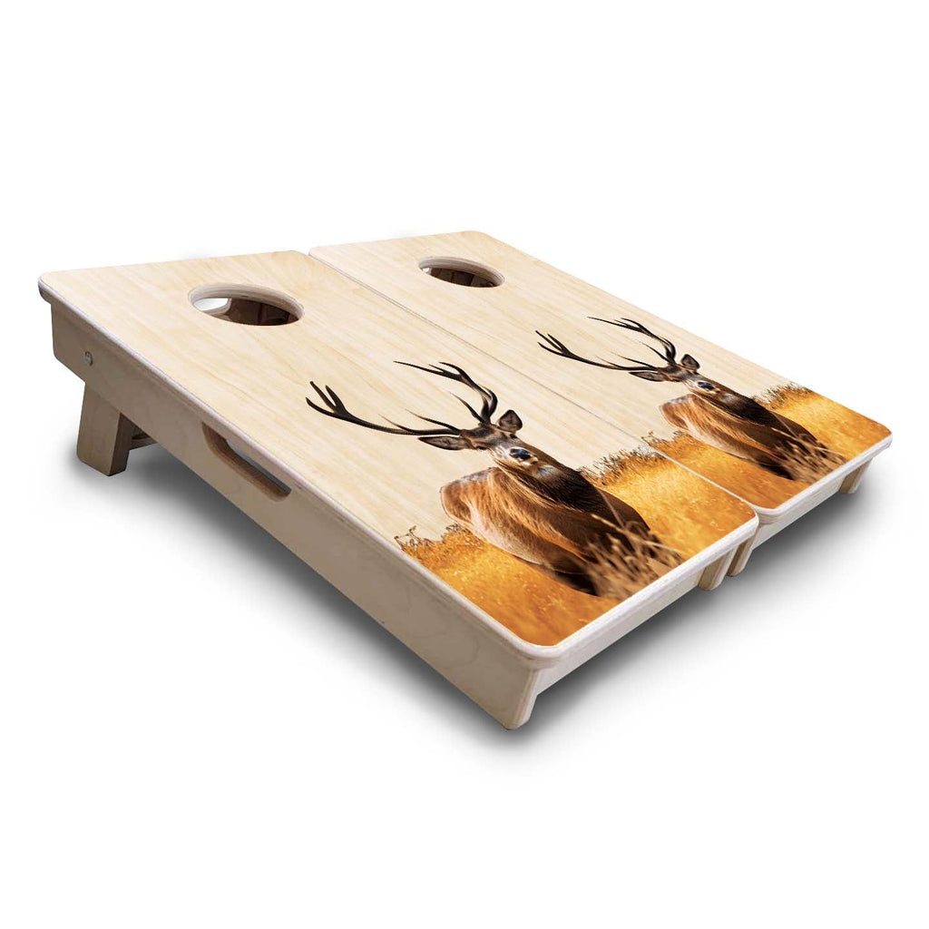 Natural Deer & Fish - Mini or Vacation Size Cornhole Boards