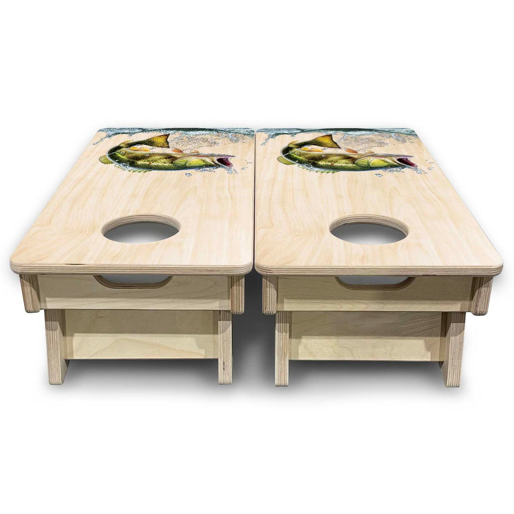 Natural Deer & Fish - Mini or Vacation Size Cornhole Boards