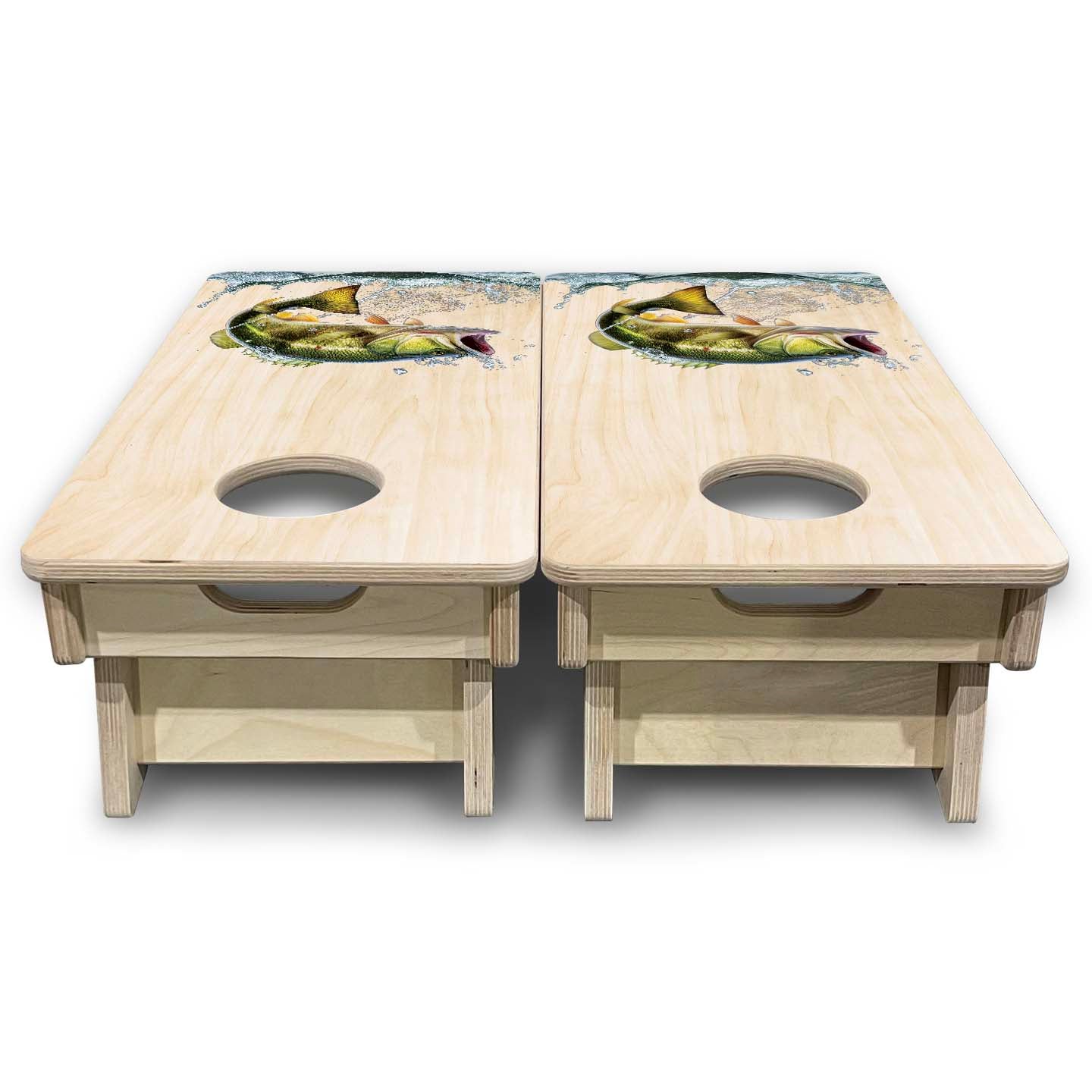 Natural Deer & Fish - Mini or Vacation Size Cornhole Boards