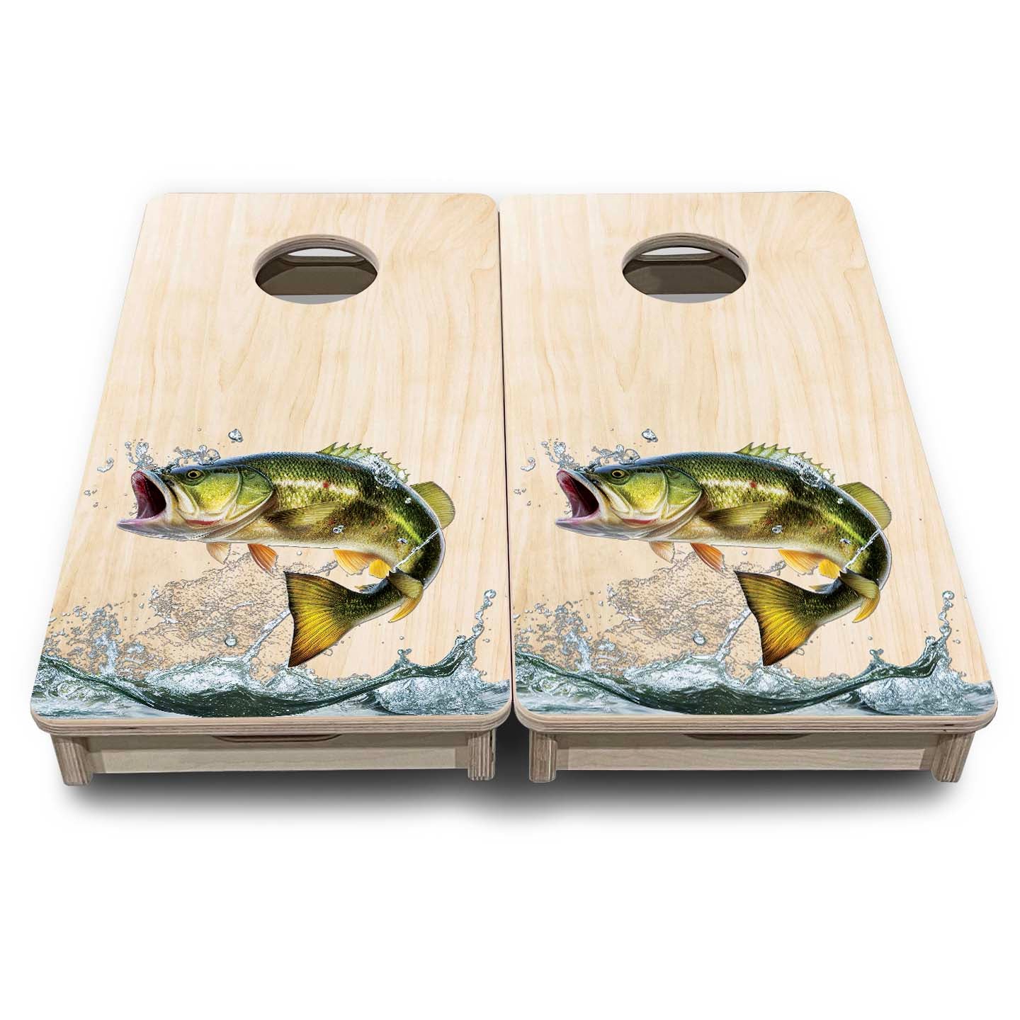 Natural Deer & Fish - Mini or Vacation Size Cornhole Boards