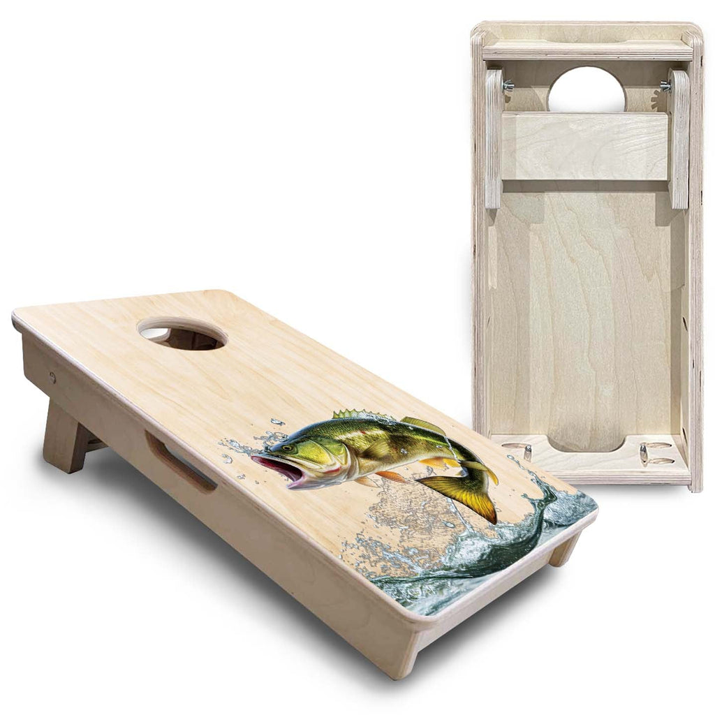 Natural Deer & Fish - Mini or Vacation Size Cornhole Boards