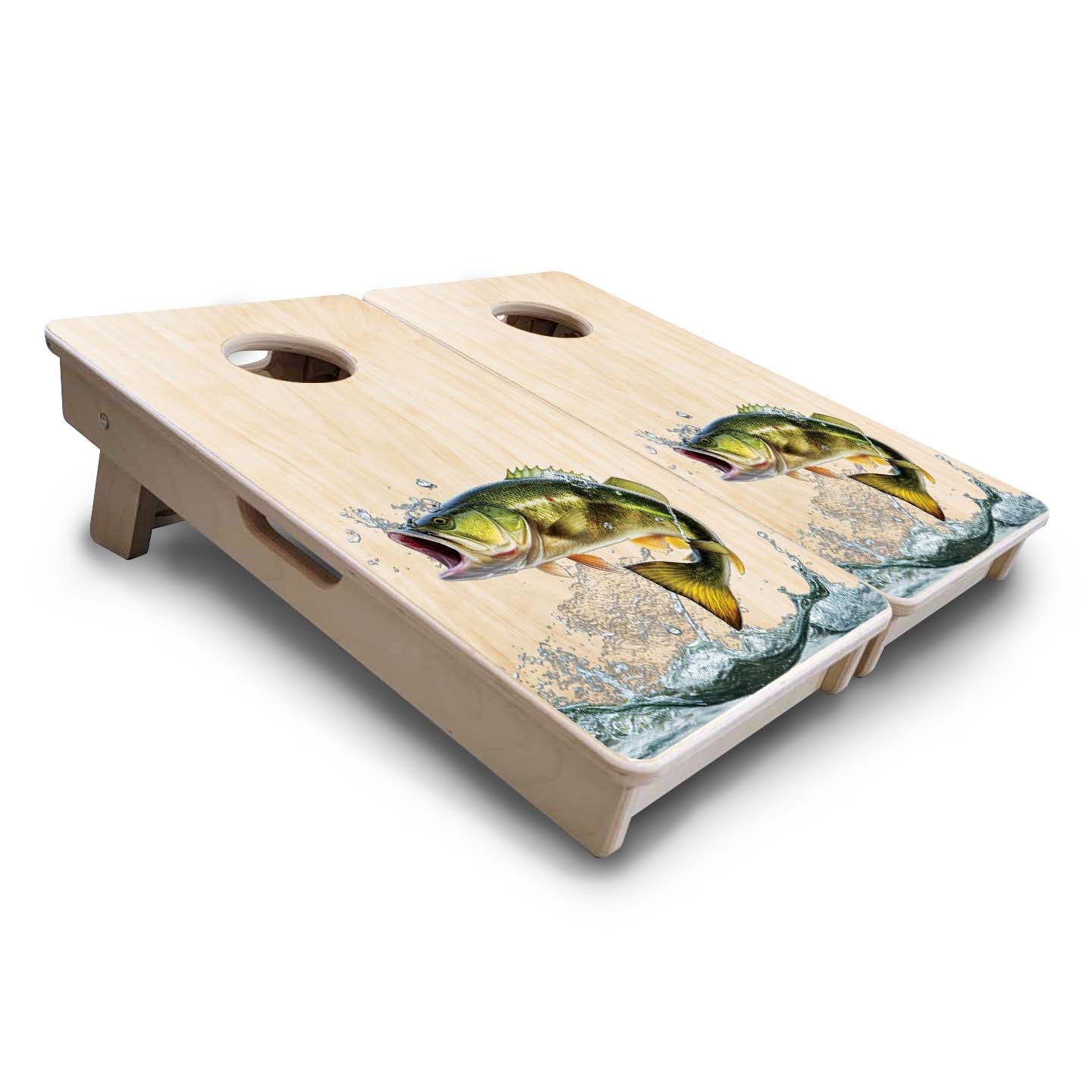 Natural Deer & Fish - Mini or Vacation Size Cornhole Boards