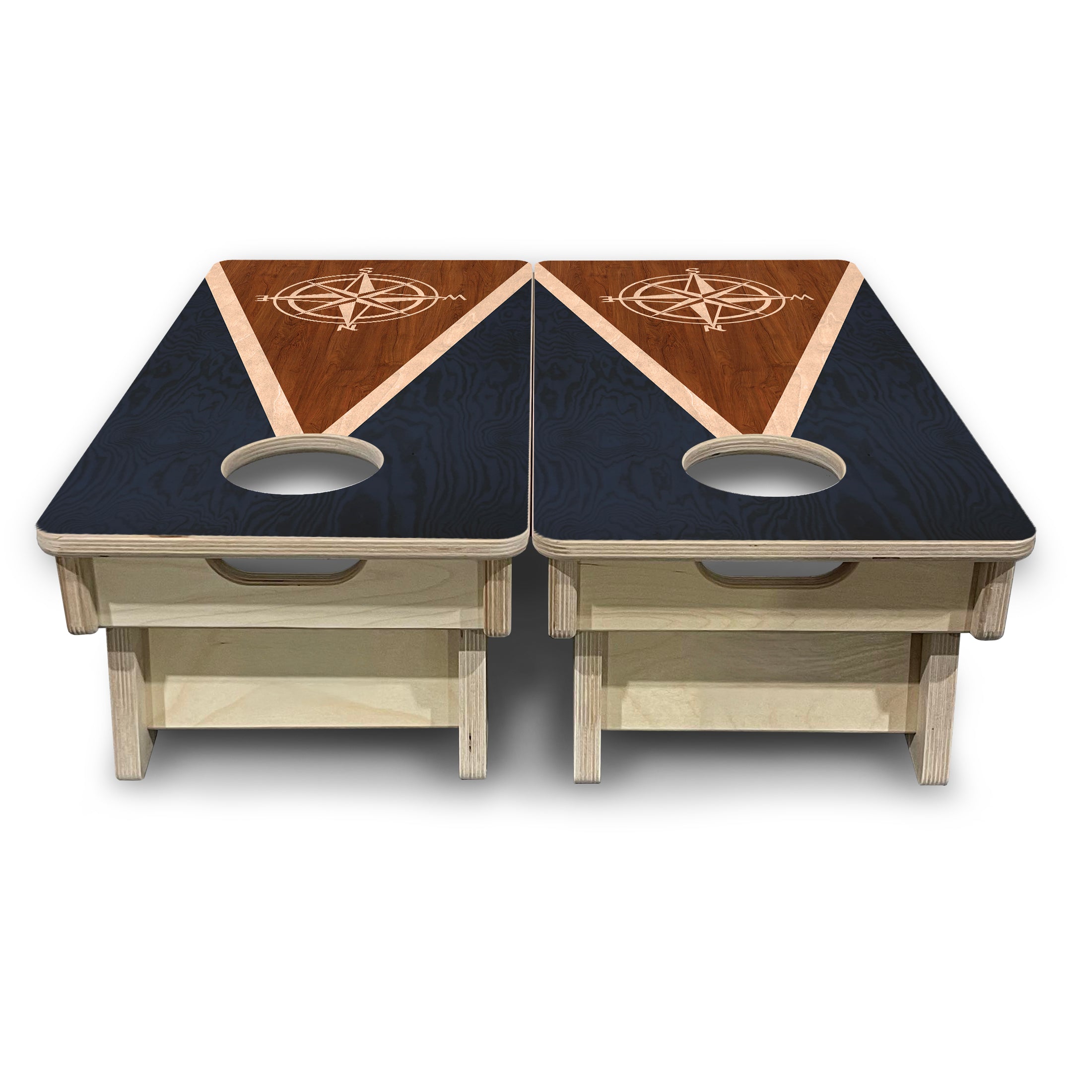 Compass Stain Triangle - Mini or Vacation Size Cornhole Boards