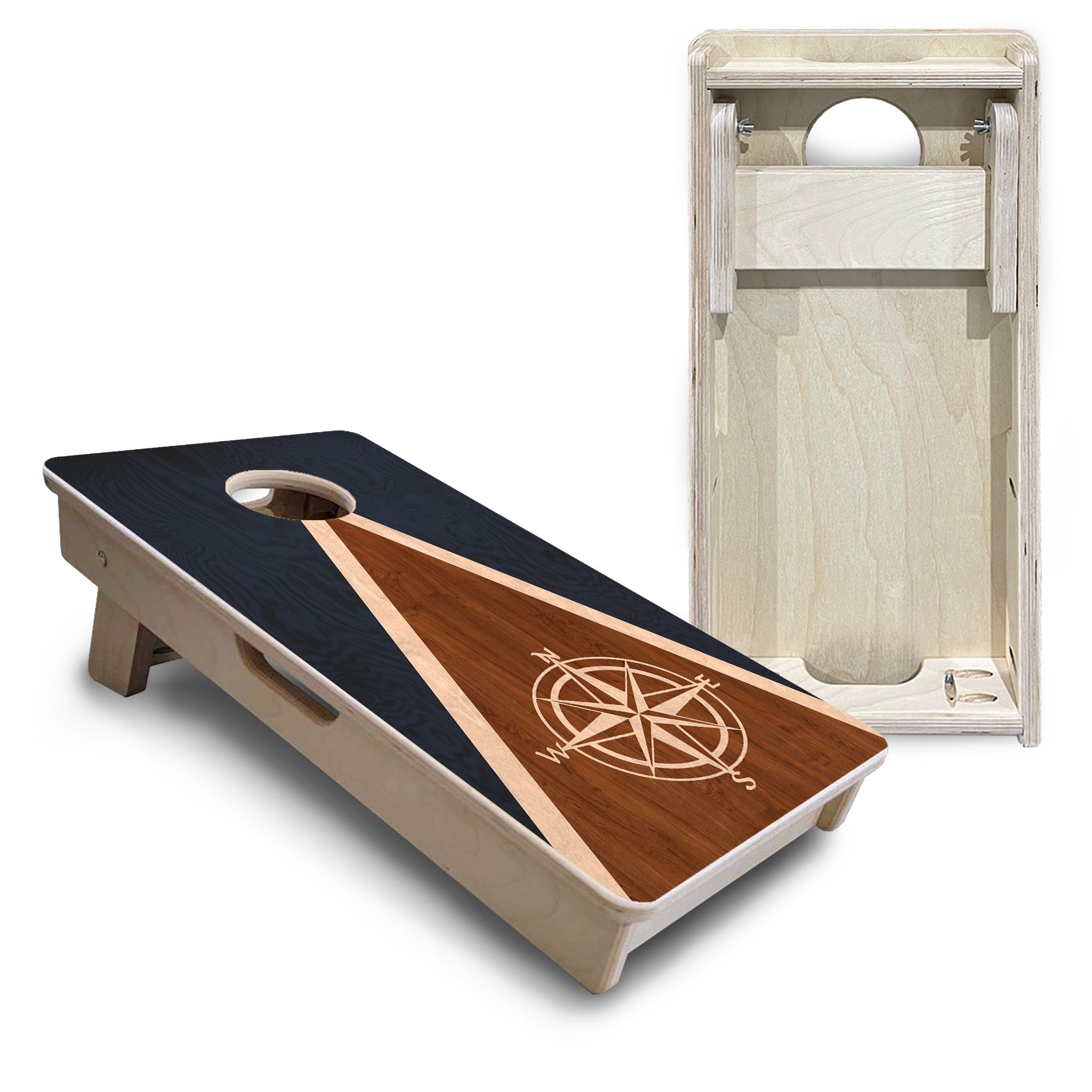 Compass Stain Triangle - Mini or Vacation Size Cornhole Boards