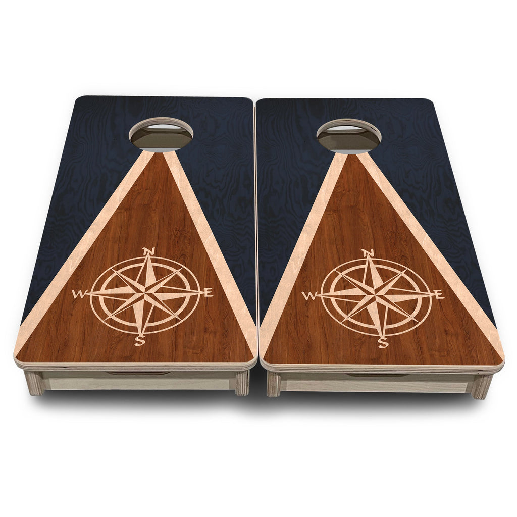 Compass Stain Triangle - Mini or Vacation Size Cornhole Boards