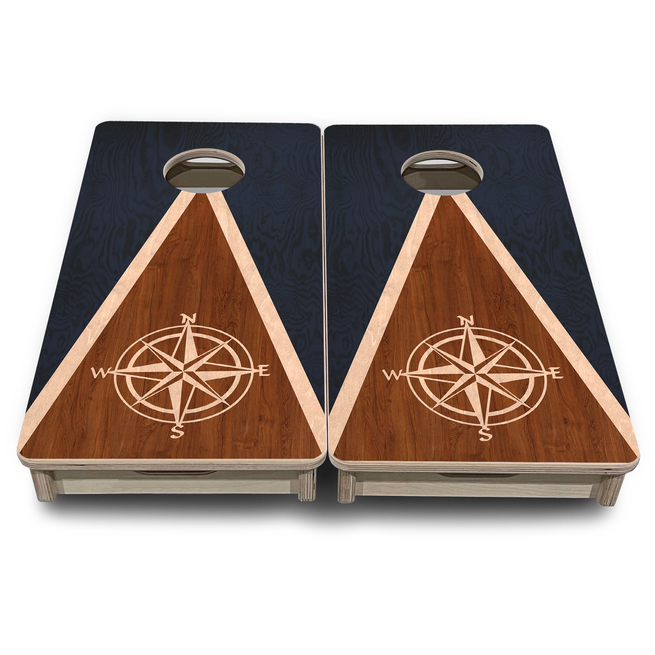 Compass Stain Triangle - Mini or Vacation Size Cornhole Boards
