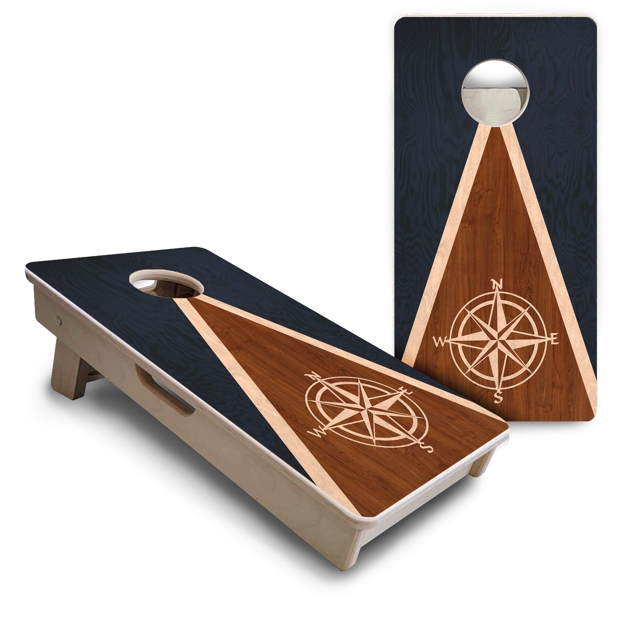 Compass Stain Triangle - Mini or Vacation Size Cornhole Boards