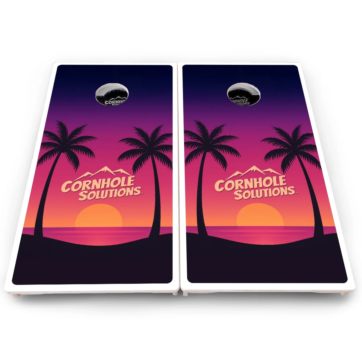Beach Scene Cornhole Boards - Pro Solution Lite Series