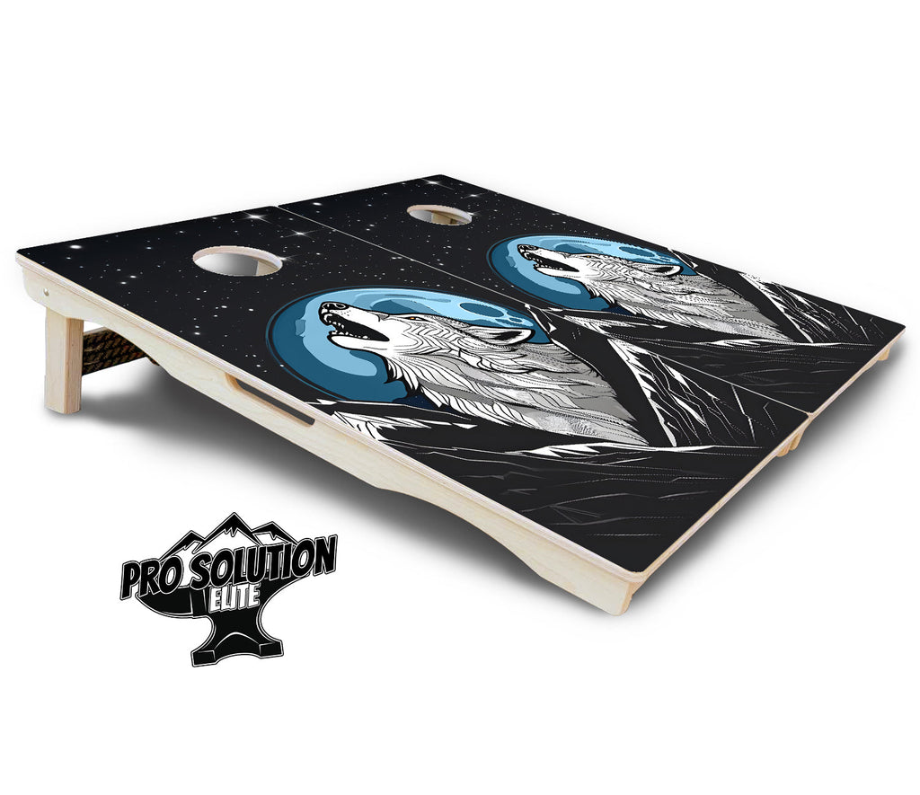 Wolf Howling Cornhole Boards - Pro Solution Elite Series