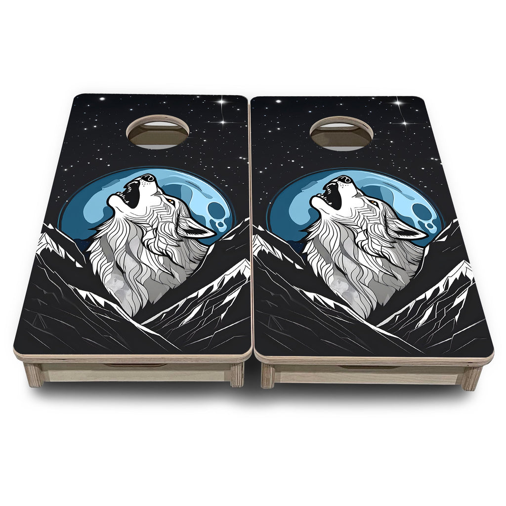 Wolf Howling - Mini or Vacation Size Cornhole Boards