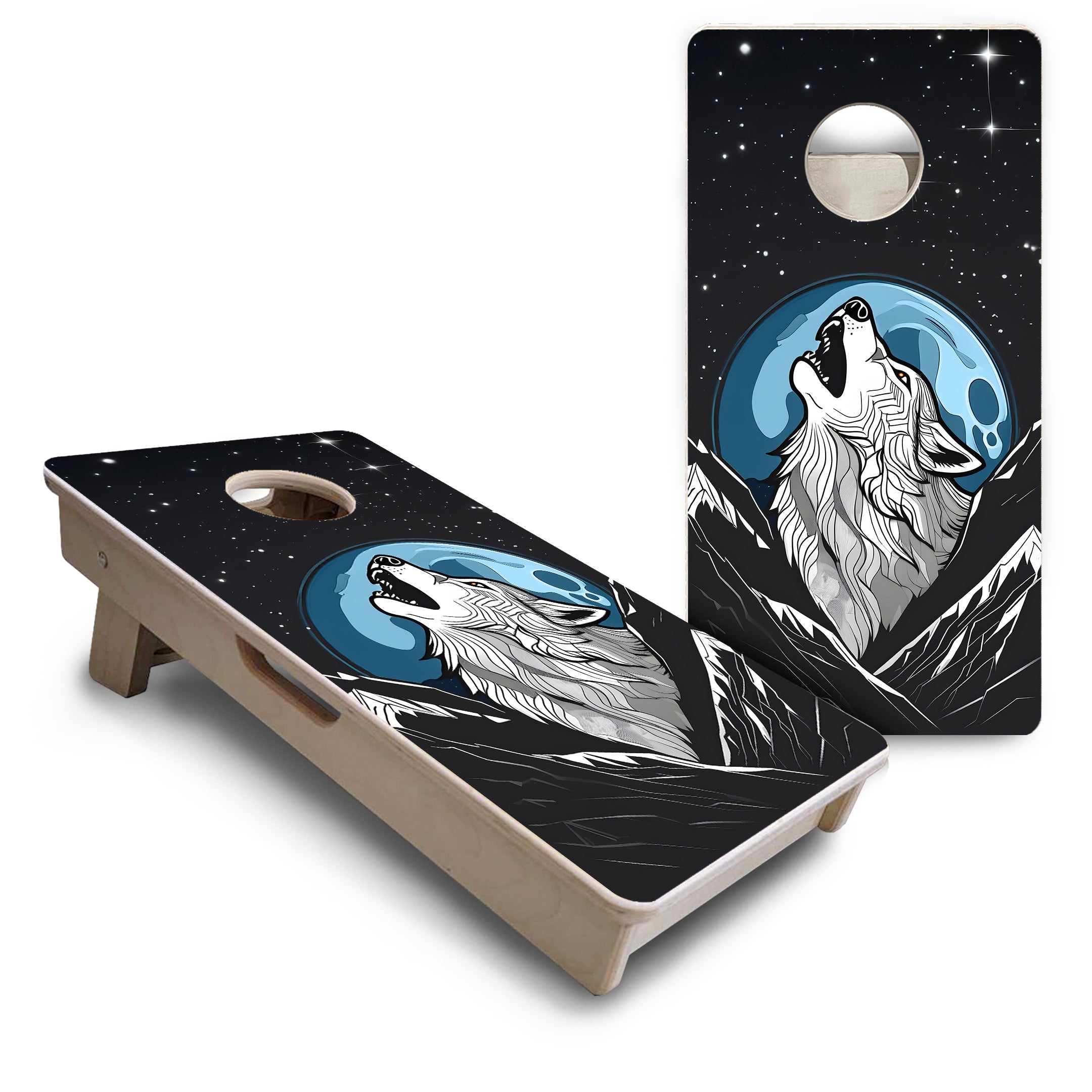 Wolf Howling - Mini or Vacation Size Cornhole Boards