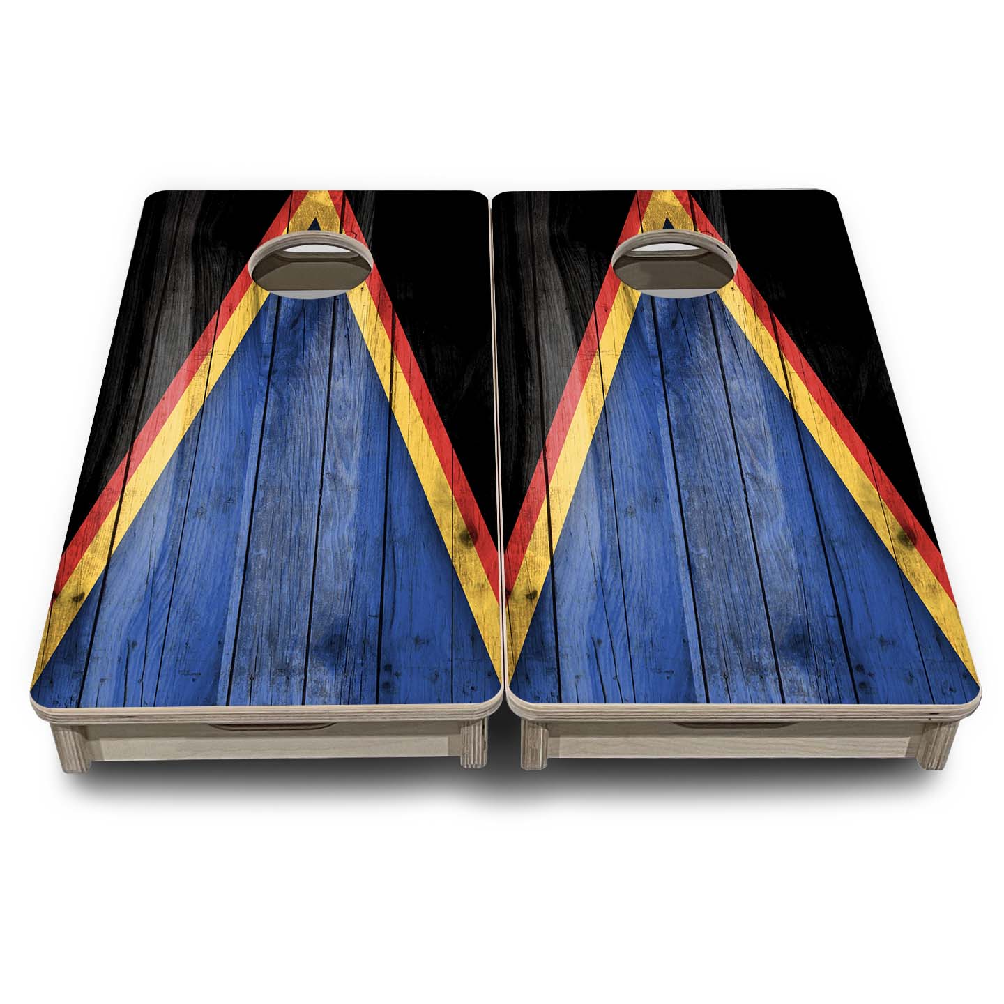 Team Color Triangle - Mini or Vacation Size Cornhole Boards