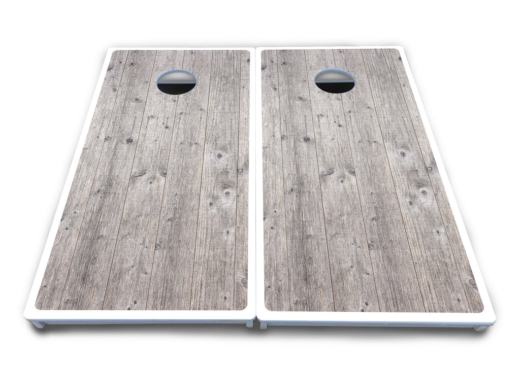 Driftwood Grey Stained Cornhole Boards - All Weather Series
