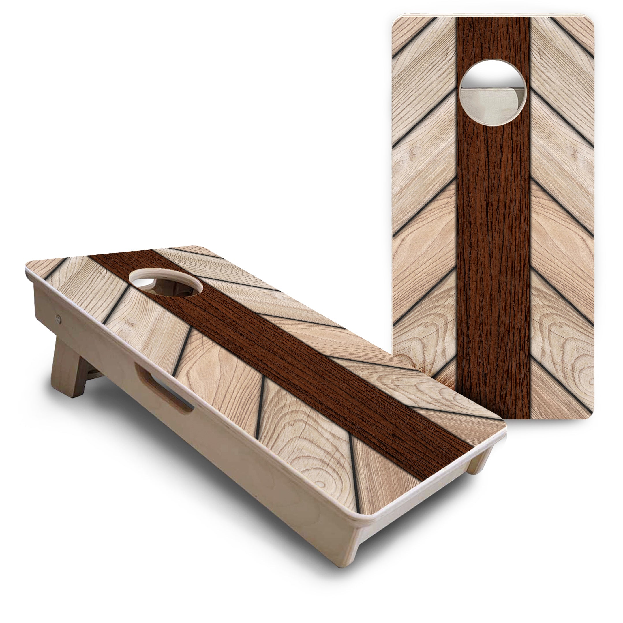 Cream Planks - Mini or Vacation Size Cornhole Boards