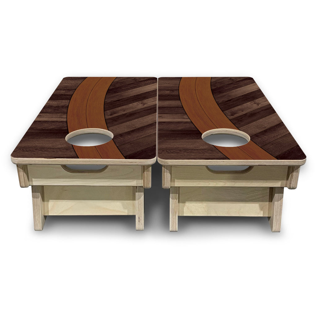 Curved Herringbone - Mini or Vacation Size Cornhole Boards