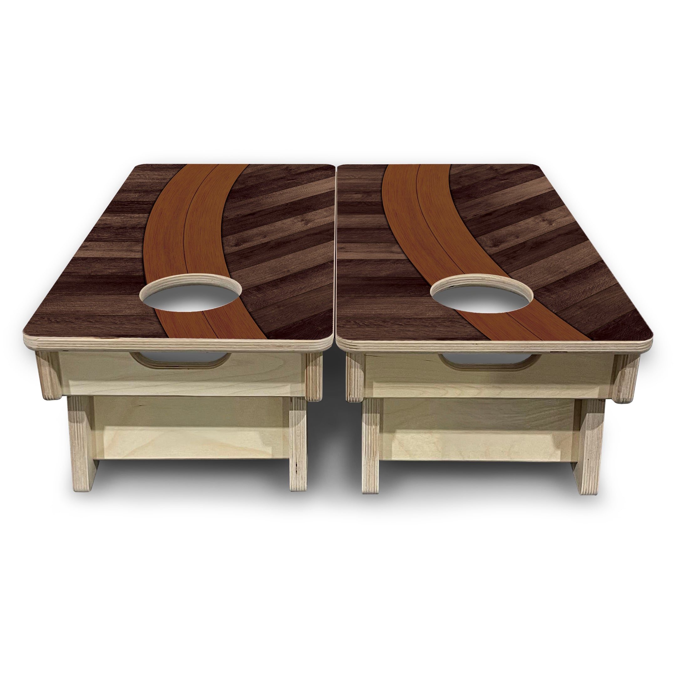 Curved Herringbone - Mini or Vacation Size Cornhole Boards