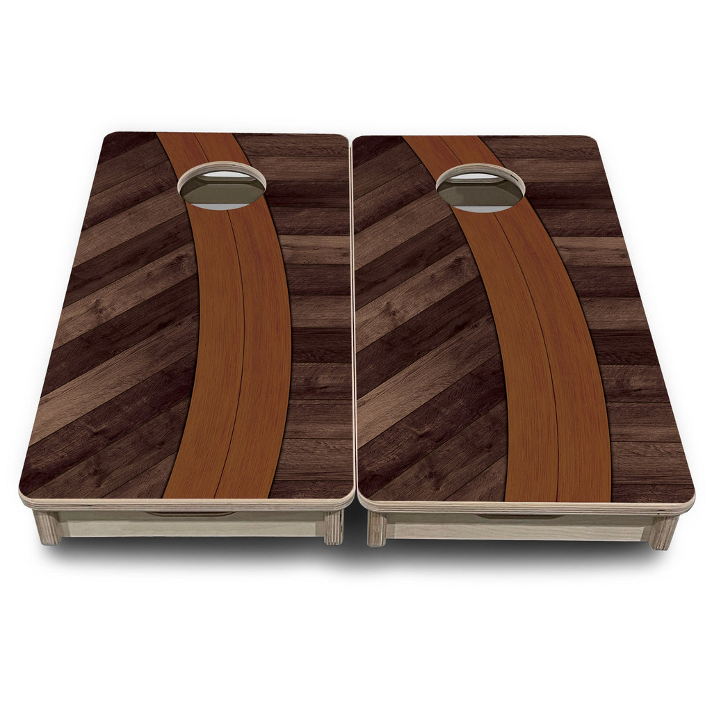 Curved Herringbone - Mini or Vacation Size Cornhole Boards