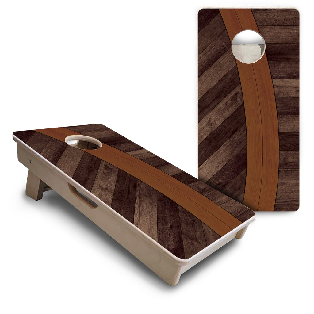 Curved Herringbone - Mini or Vacation Size Cornhole Boards