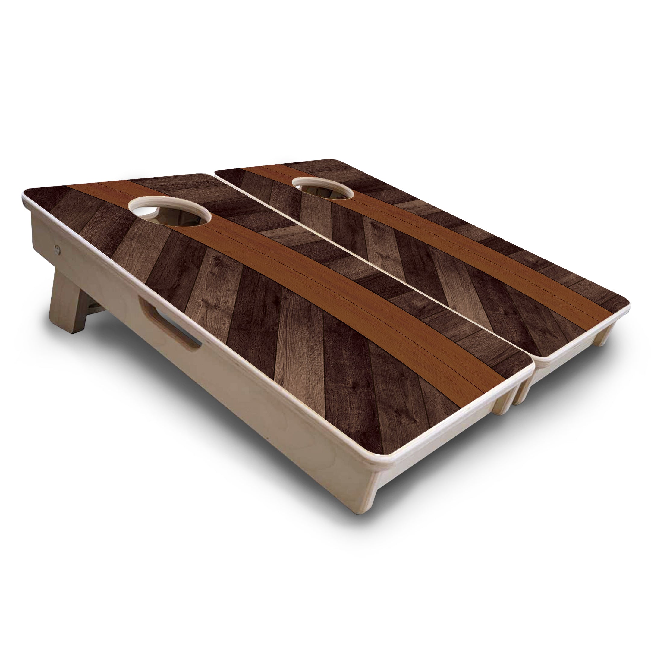 Curved Herringbone - Mini or Vacation Size Cornhole Boards
