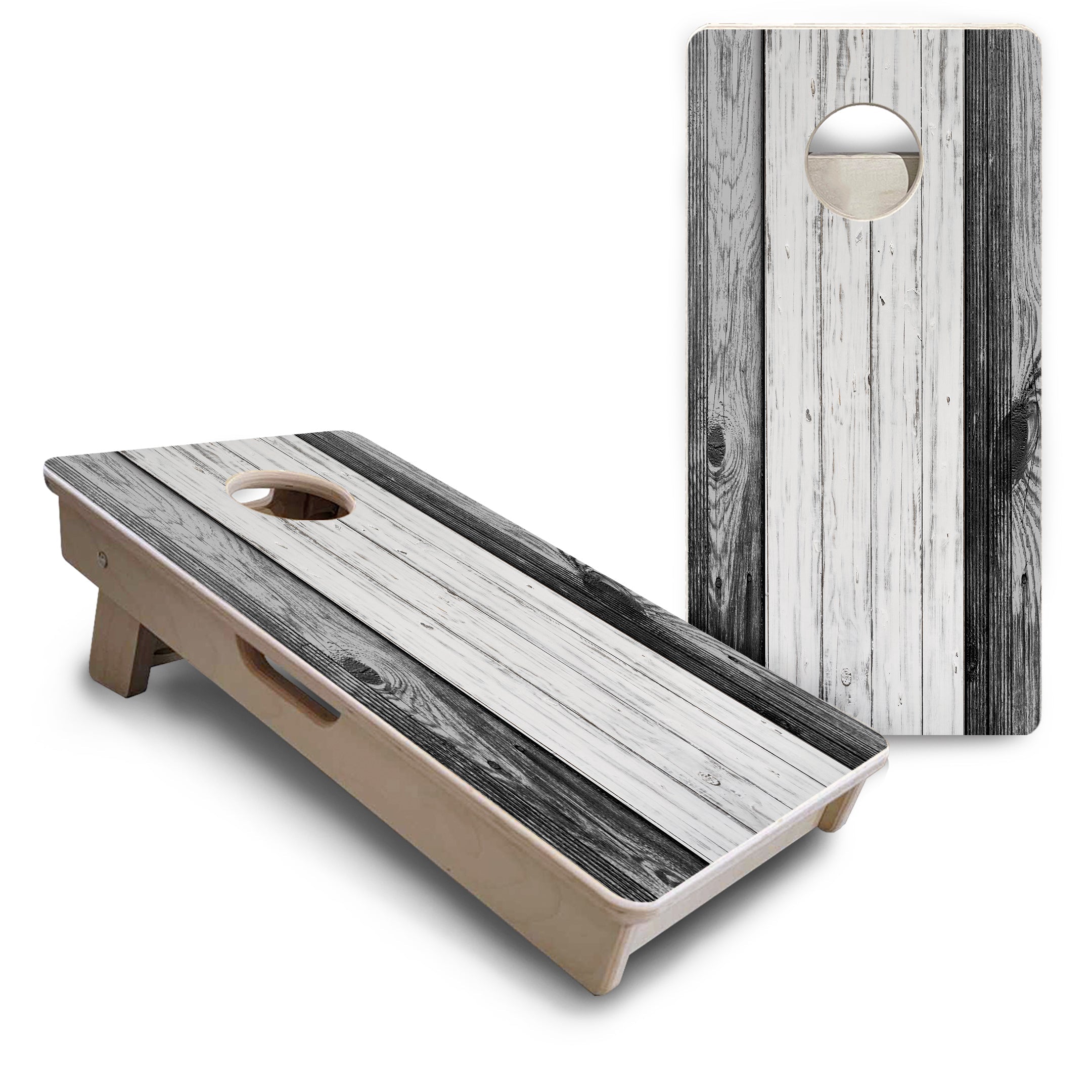 Grey Two Tone Slats - Mini or Vacation Size Cornhole Boards