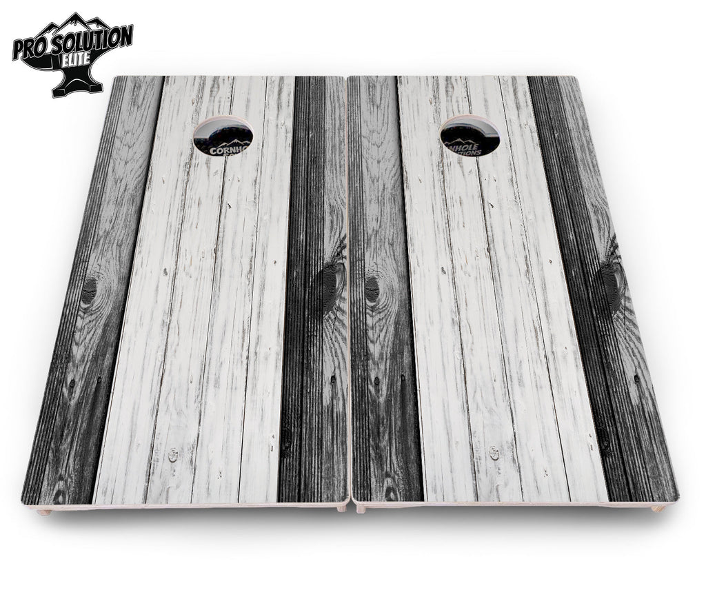 Grey Two Tone Slats Cornhole Boards - Pro Solution Elite Series