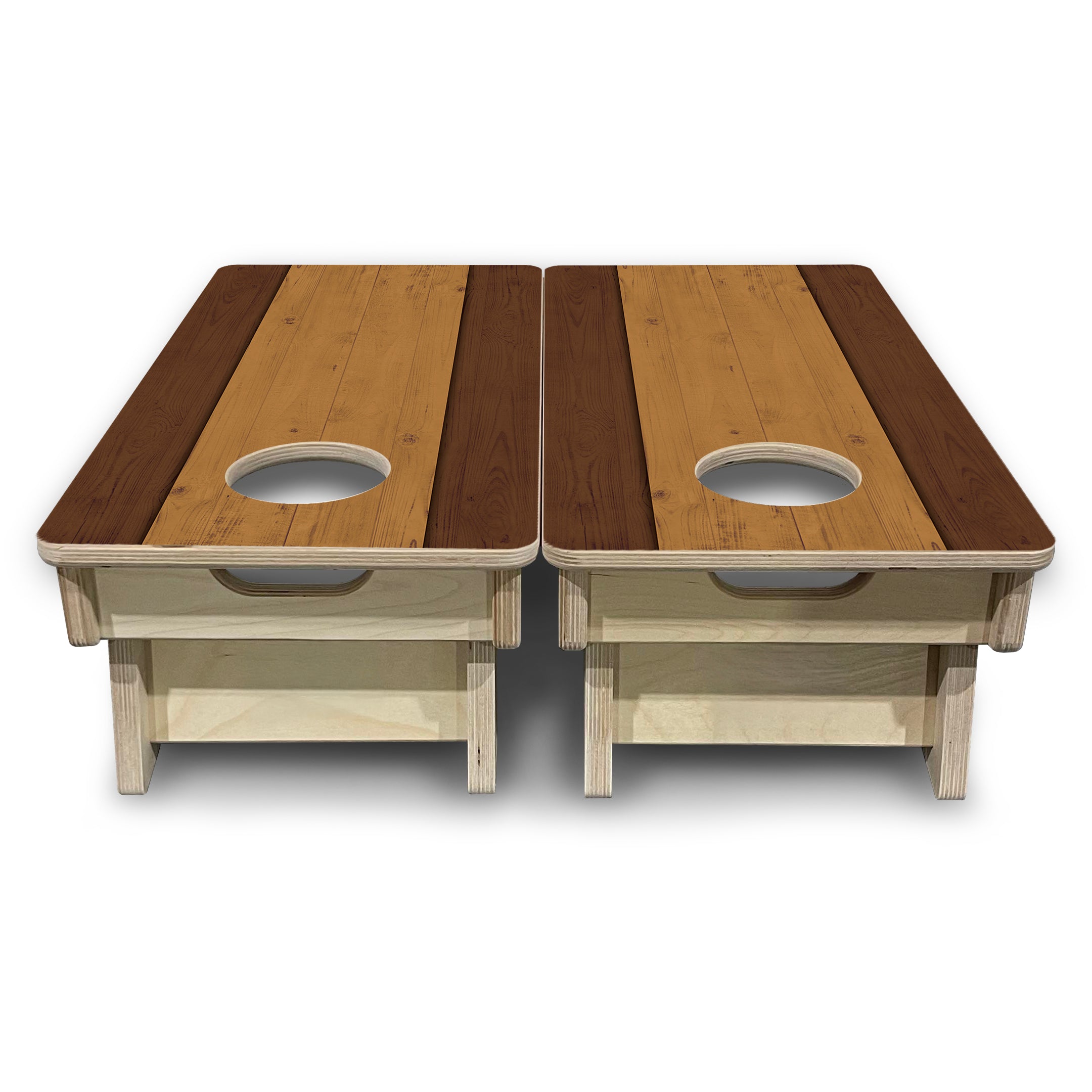 Brown Two Tone Planks - Mini or Vacation Size Cornhole Boards