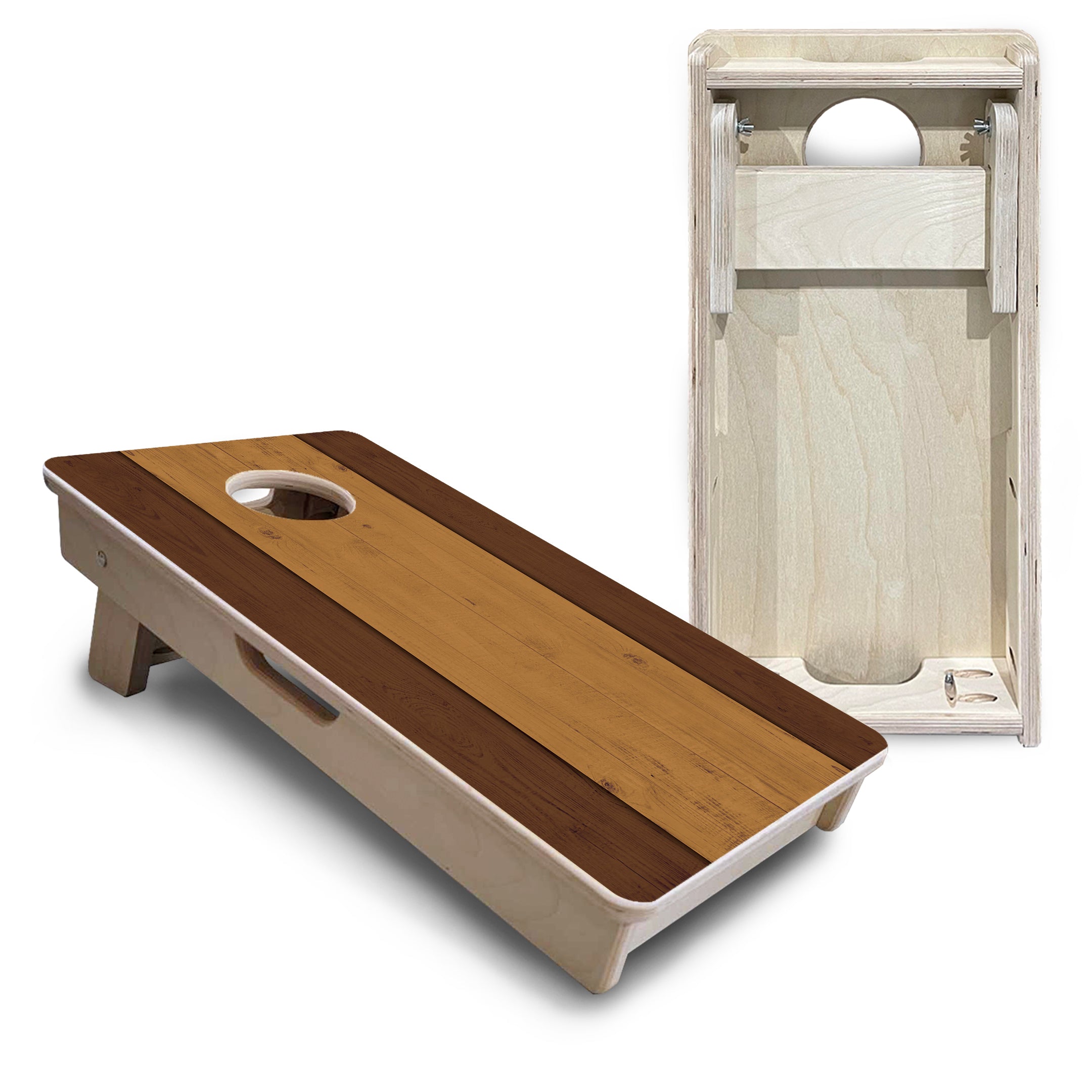 Brown Two Tone Planks - Mini or Vacation Size Cornhole Boards